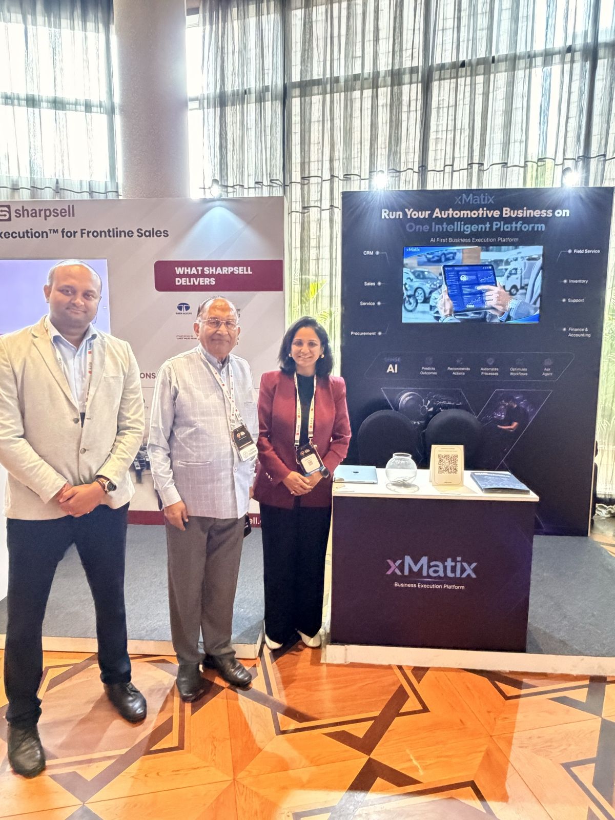 Guests with the xMatix team at the stall
